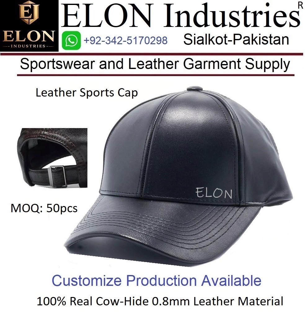 Custom Fashion Leather Cap for Ladies and Gents, Leather and Sports Cap Supply photo 3