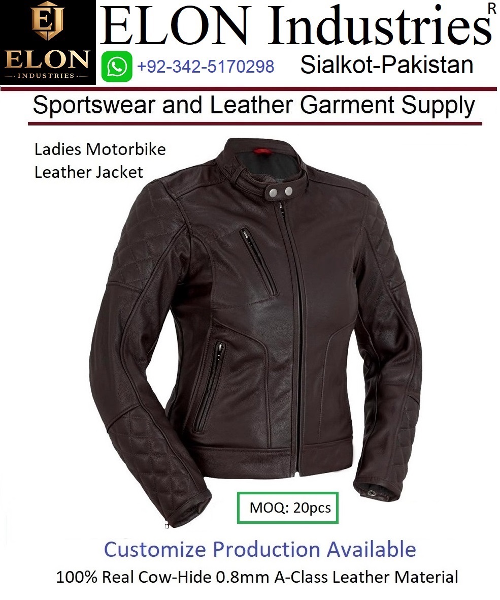 Custom Biker's Leather Jacket for Ladies and Gents, Ladies Biker's Leather Jacket