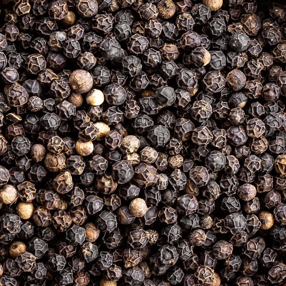 Black peppercorns - dried unripe Piper nigrum