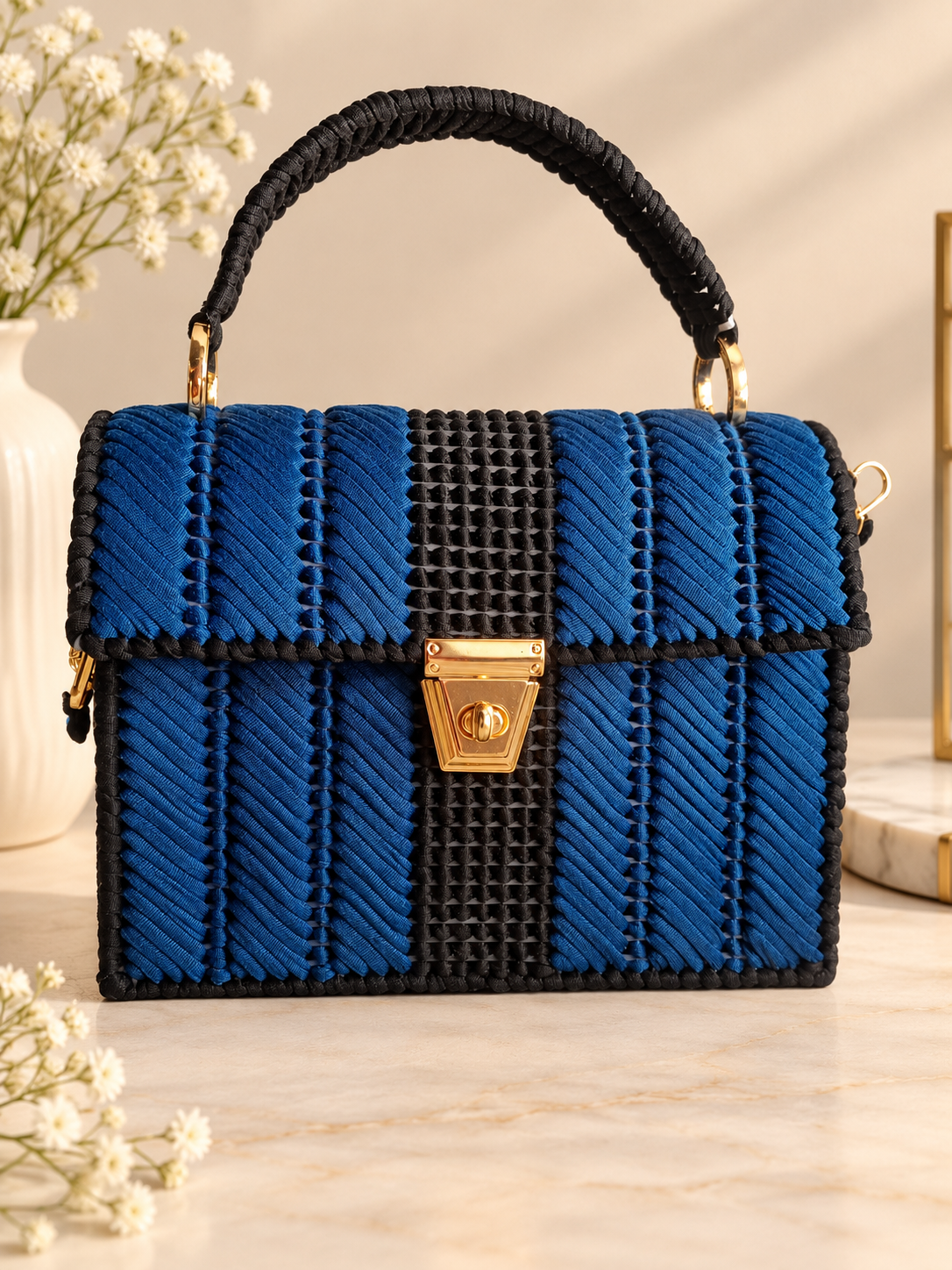 NOVO WEAVE – Black and Zic Chain Bag photo 2