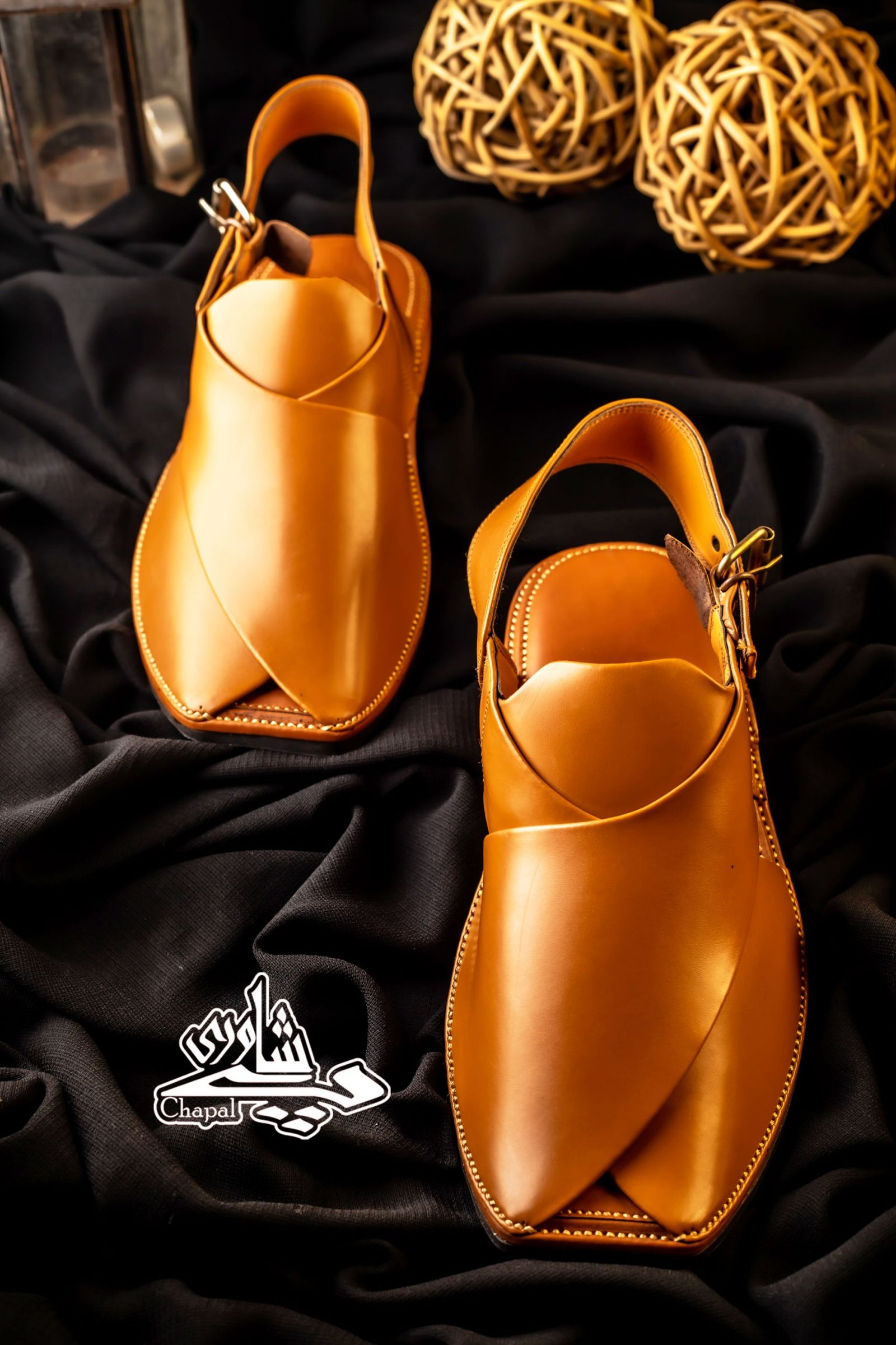 Camel leather Peshawari chappals — traditional handmade sandals