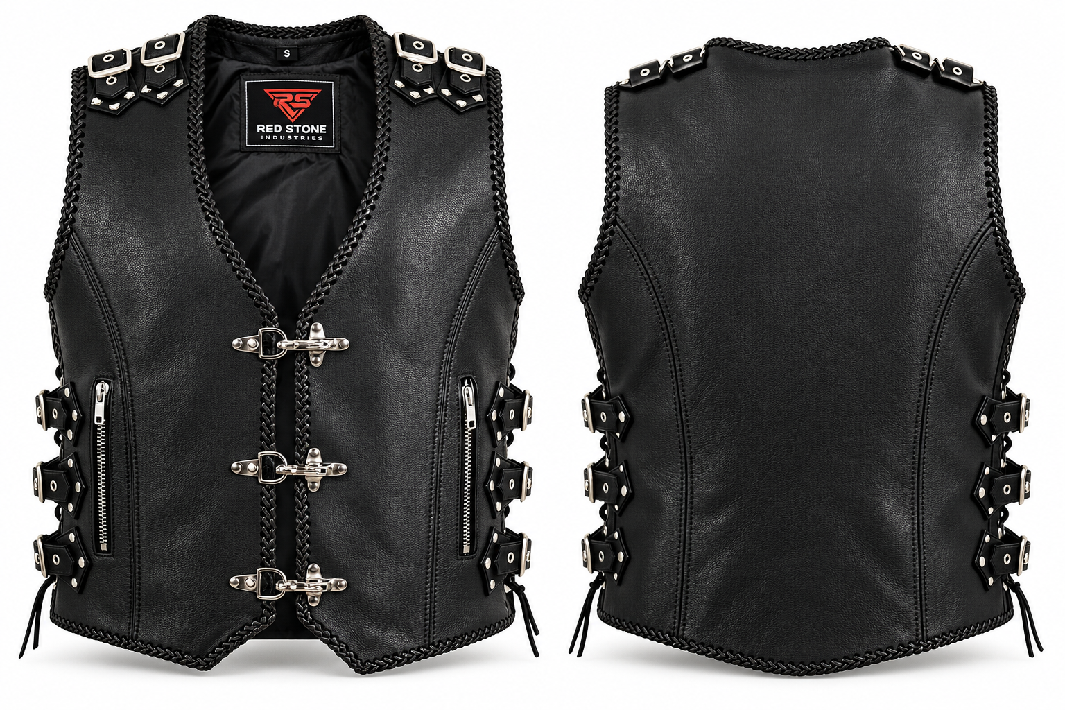 Leather Motorbike Vest